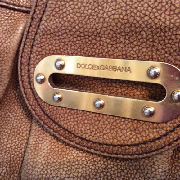Auth. Dolce & Gabbana Camel Leather Shoulder Bag - Picture 5 of 15